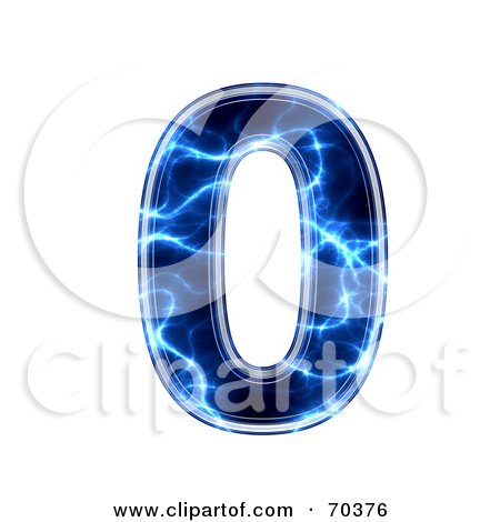 Royalty-Free (RF) Clipart Illustration of a Blue Electric Symbol; Number 0 by chrisroll
