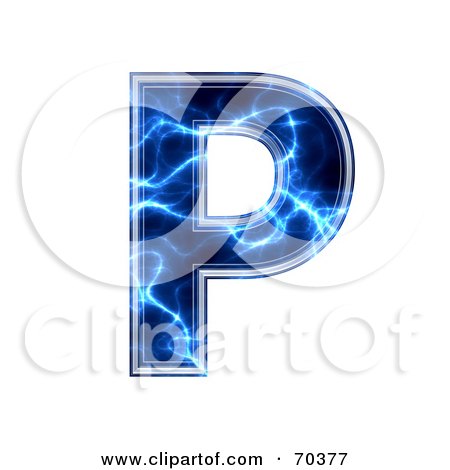 Royalty-Free (RF) Clipart Illustration of a Blue Electric Symbol; Capital P by chrisroll