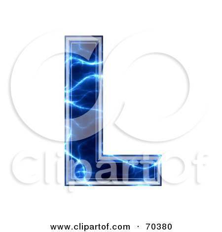 Royalty-Free (RF) Clipart Illustration of a Blue Electric Symbol; Capital L by chrisroll