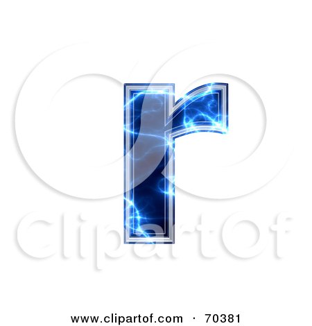 Royalty-Free (RF) Clipart Illustration of a Blue Electric Symbol; Lowercase r by chrisroll
