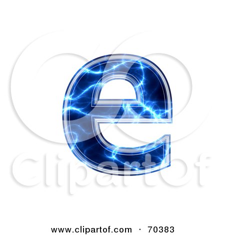 Royalty-Free (RF) Clipart Illustration of a Blue Electric Symbol; Lowercase e by chrisroll