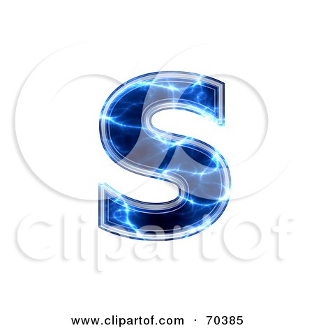 Royalty-Free (RF) Clipart Illustration of a Blue Electric Symbol; Lowercase s by chrisroll