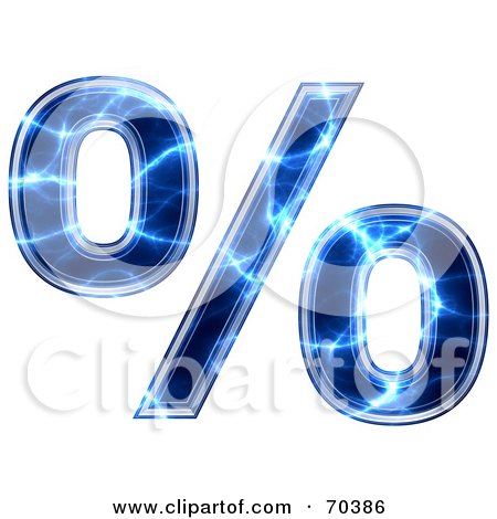 Royalty-Free (RF) Clipart Illustration of a Blue Electric Symbol; Percent by chrisroll