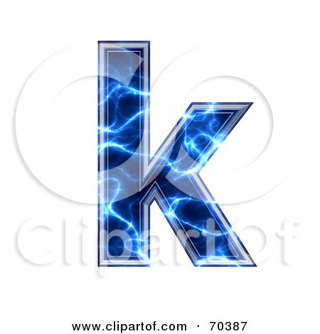 Royalty-Free (RF) Clipart Illustration of a Blue Electric Symbol; Lowercase k by chrisroll