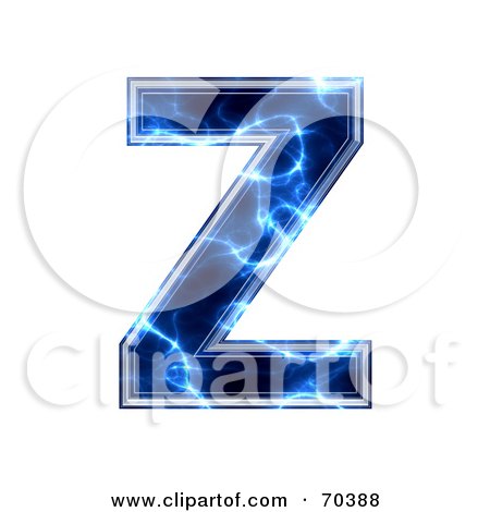 Royalty-Free (RF) Clipart Illustration of a Blue Electric Symbol; Capital Z by chrisroll
