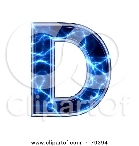 Royalty-Free (RF) Clipart Illustration of a Blue Electric Symbol; Capital D by chrisroll
