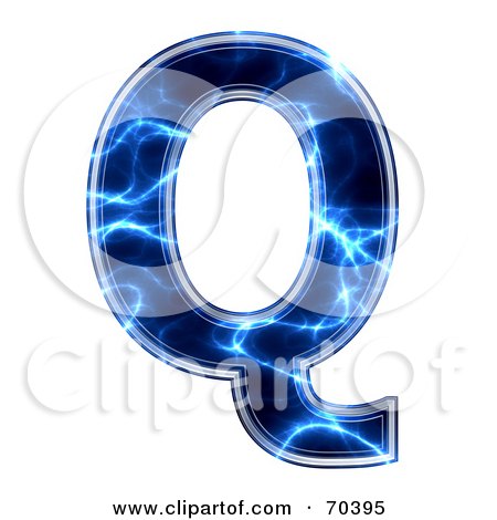 Royalty-Free (RF) Clipart Illustration of a Blue Electric Symbol; Capital Q by chrisroll