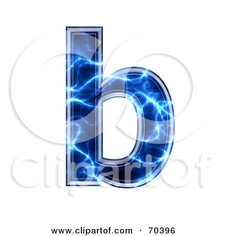 Royalty-Free (RF) Clipart Illustration of a Blue Electric Symbol; Lowercase b by chrisroll