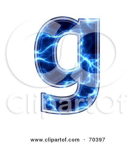 Royalty-Free (RF) Clipart Illustration of a Blue Electric Symbol; Lowercase g by chrisroll