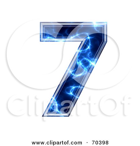 Royalty-Free (RF) Clipart Illustration of a Blue Electric Symbol; Number 7 by chrisroll