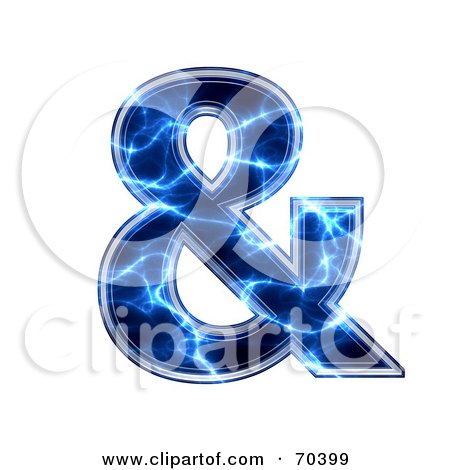 Royalty-Free (RF) Clipart Illustration of a Blue Electric Symbol; Ampersand by chrisroll