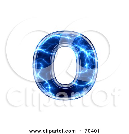 Royalty-Free (RF) Clipart Illustration of a Blue Electric Symbol; Lowercase o by chrisroll