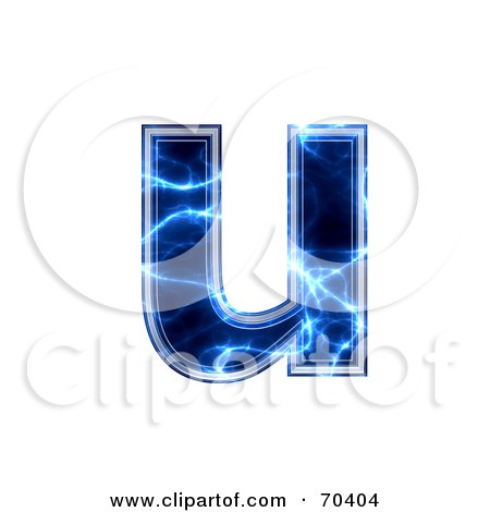 Royalty-Free (RF) Clipart Illustration of a Blue Electric Symbol; Lowercase u by chrisroll