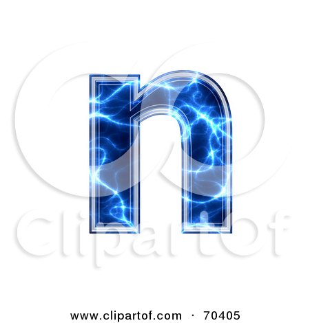 Royalty-Free (RF) Clipart Illustration of a Blue Electric Symbol; Lowercase n by chrisroll