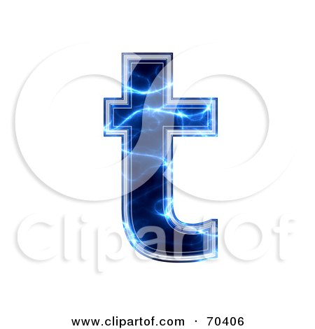 Royalty-Free (RF) Clipart Illustration of a Blue Electric Symbol; Lowercase t by chrisroll