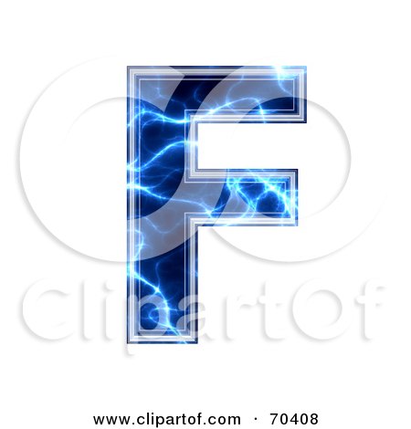 Royalty-Free (RF) Clipart Illustration of a Blue Electric Symbol; Capital F by chrisroll