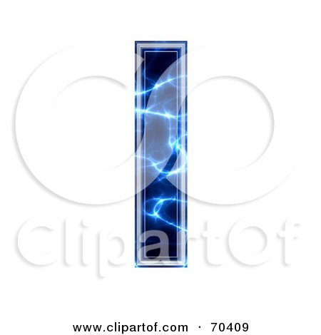 Royalty-Free (RF) Clipart Illustration of a Blue Electric Symbol; Lowercase l by chrisroll