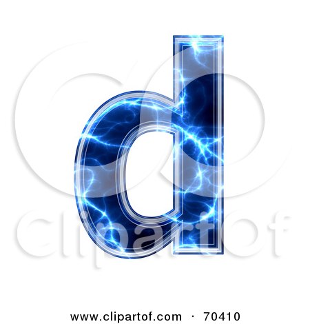 Royalty-Free (RF) Clipart Illustration of a Blue Electric Symbol; Lowercase d by chrisroll