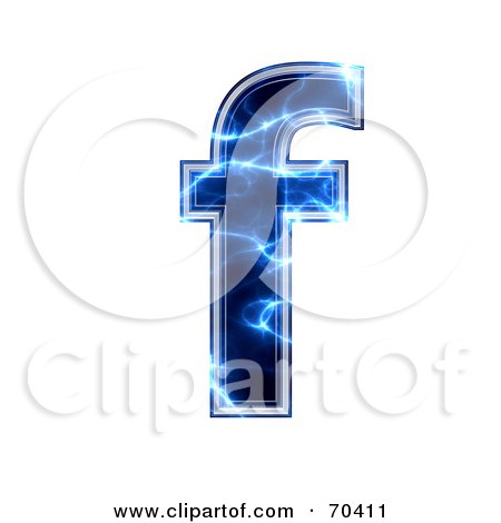 Royalty-Free (RF) Clipart Illustration of a Blue Electric Symbol; Lowercase f by chrisroll