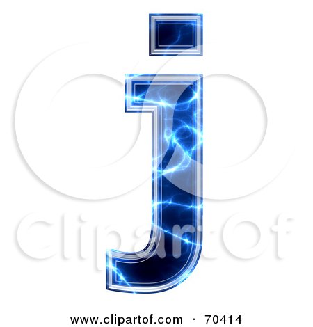 Royalty-Free (RF) Clipart Illustration of a Blue Electric Symbol; Lowercase j by chrisroll