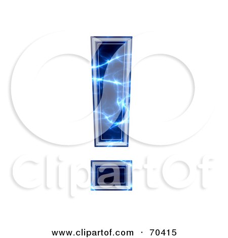 Royalty-Free (RF) Clipart Illustration of a Blue Electric Symbol; Exclamation Point by chrisroll