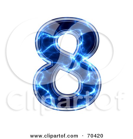 Royalty-Free (RF) Clipart Illustration of a Blue Electric Symbol; Number 8 by chrisroll
