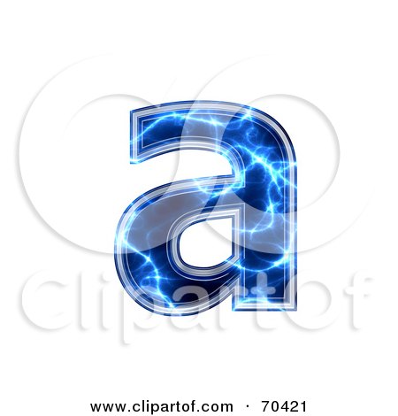 Royalty-Free (RF) Clipart Illustration of a Blue Electric Symbol; Lowercase a by chrisroll