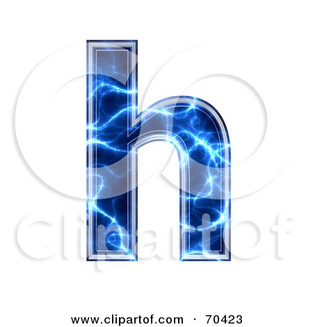 Royalty-Free (RF) Clipart Illustration of a Blue Electric Symbol; Lowercase h by chrisroll