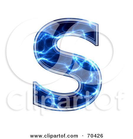 Royalty-Free (RF) Clipart Illustration of a Blue Electric Symbol; Capital S by chrisroll