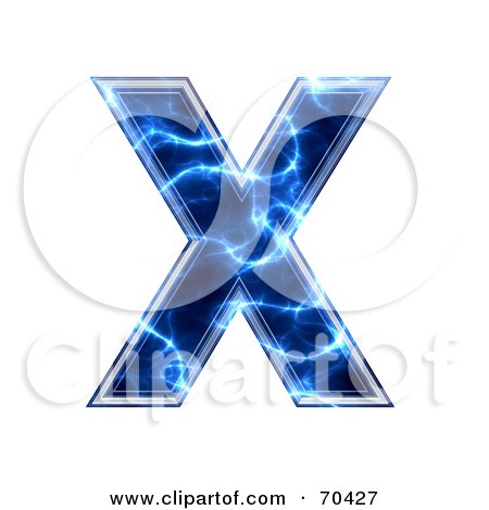 Royalty-Free (RF) Clipart Illustration of a Blue Electric Symbol; Capital X by chrisroll