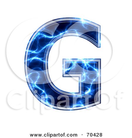 Royalty-Free (RF) Clipart Illustration of a Blue Electric Symbol; Capital G by chrisroll