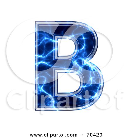 Royalty-Free (RF) Clipart Illustration of a Blue Electric Symbol; Capital B by chrisroll