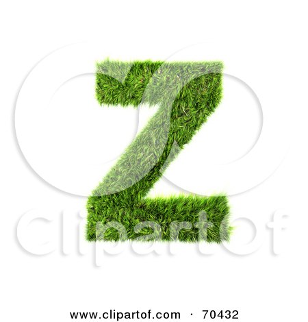 Royalty-Free (RF) Clipart Illustration of a Grassy 3d Green Symbol; Capital Z by chrisroll