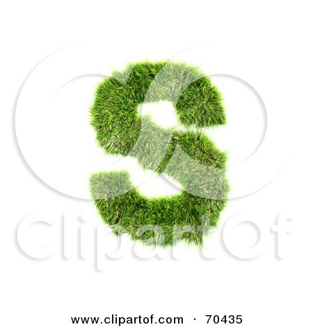 Royalty-Free (RF) Clipart Illustration of a Grassy 3d Green Symbol; Capital S by chrisroll