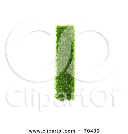 Royalty-Free (RF) Clipart Illustration of a Grassy 3d Green Symbol; Capital I by chrisroll