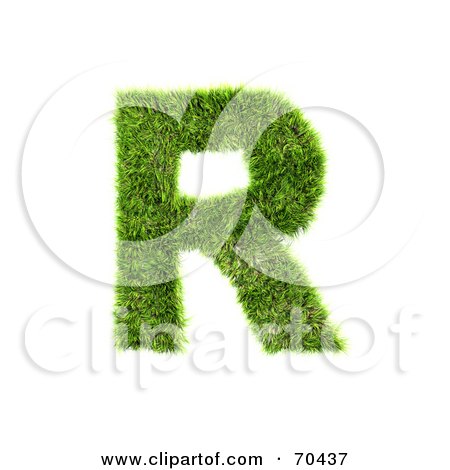 Royalty-Free (RF) Clipart Illustration of a Grassy 3d Green Symbol; Capital R by chrisroll