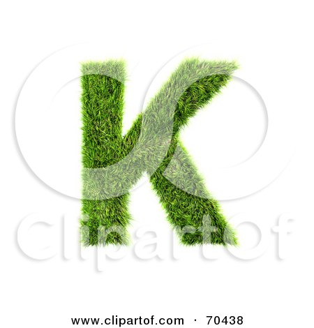 Royalty-Free (RF) Clipart Illustration of a Grassy 3d Green Symbol; Capital K by chrisroll