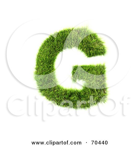 Royalty-Free (RF) Clipart Illustration of a Grassy 3d Green Symbol; Capital G by chrisroll