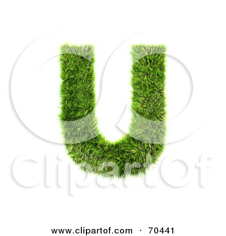 Royalty-Free (RF) Clipart Illustration of a Grassy 3d Green Symbol; Capital U by chrisroll