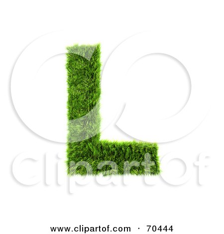 Royalty-Free (RF) Clipart Illustration of a Grassy 3d Green Symbol; Capital L by chrisroll