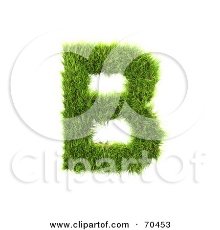 Royalty-Free (RF) Clipart Illustration of a Grassy 3d Green Symbol; Capital B by chrisroll