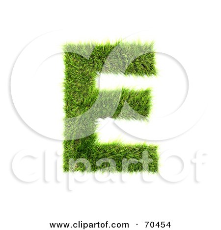 Royalty-Free (RF) Clipart Illustration of a Grassy 3d Green Symbol; Capital E by chrisroll