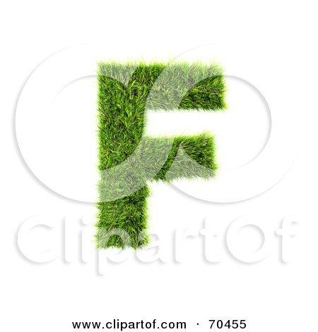 Royalty-Free (RF) Clipart Illustration of a Grassy 3d Green Symbol; Capital F by chrisroll