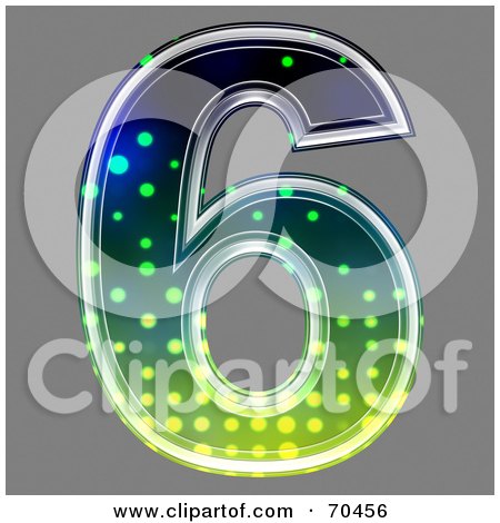 Royalty-Free (RF) Clipart Illustration of a Halftone Symbol; Number 6 by chrisroll