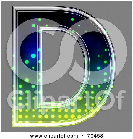 Royalty-Free (RF) Clipart Illustration of a Halftone Symbol; Capital D by chrisroll