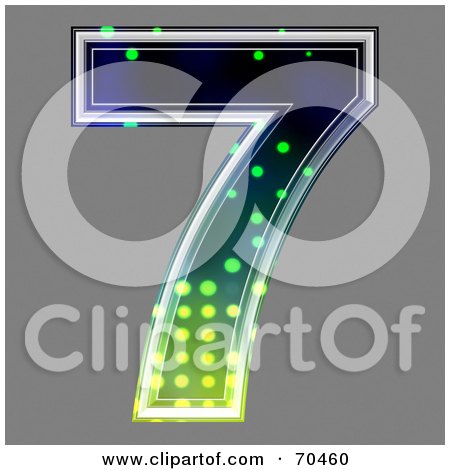 Royalty-Free (RF) Clipart Illustration of a Halftone Symbol; Number 7 by chrisroll
