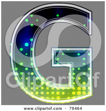 Royalty-Free (RF) Clipart Illustration of a Halftone Symbol; Capital G by chrisroll