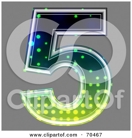 Royalty-Free (RF) Clipart Illustration of a Halftone Symbol; Number 5 by chrisroll