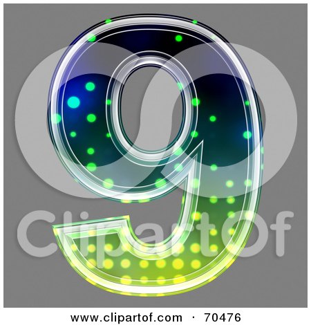 Royalty-Free (RF) Clipart Illustration of a Halftone Symbol; Number 9 by chrisroll