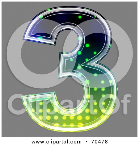Royalty-Free (RF) Clipart Illustration of a Halftone Symbol; Number 3 by chrisroll